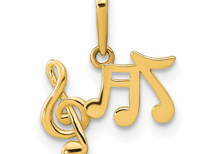 14K Polished Music Notes Pendant (Style YC1480)