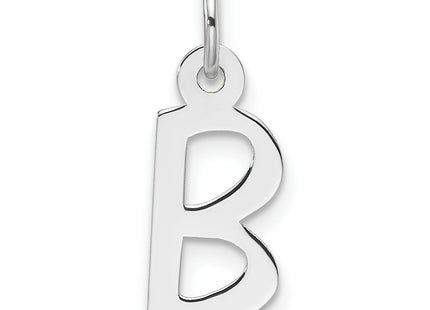 14k White Gold Slanted Block Letter Initial Charm