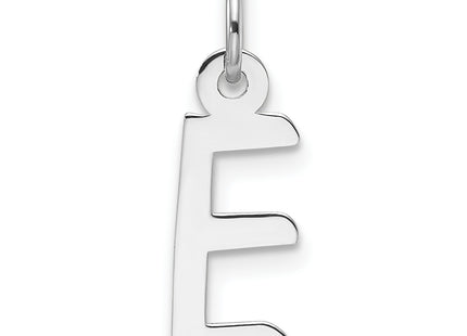 14k White Gold Slanted Block Letter Initial Charm