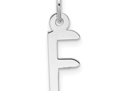 14k White Gold Slanted Block Letter Initial Charm