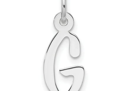 14k White Gold Slanted Block Letter Initial Charm