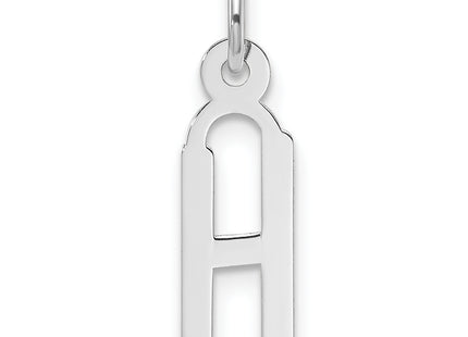 14k White Gold Slanted Block Letter Initial Charm