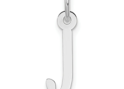 14k White Gold Slanted Block Letter Initial Charm