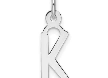 14k White Gold Slanted Block Letter Initial Charm