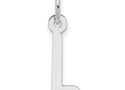 14k White Gold Slanted Block Letter Initial Charm