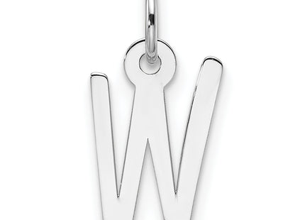 14k White Gold Slanted Block Letter Initial Charm