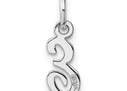 14k White Gold Small Script Letter Initial Charm