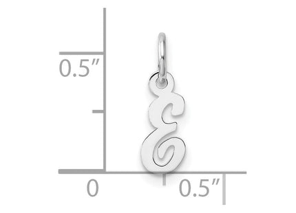 14k White Gold Small Script Letter Initial Charm