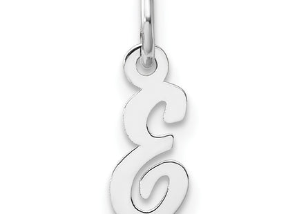 14k White Gold Small Script Letter Initial Charm