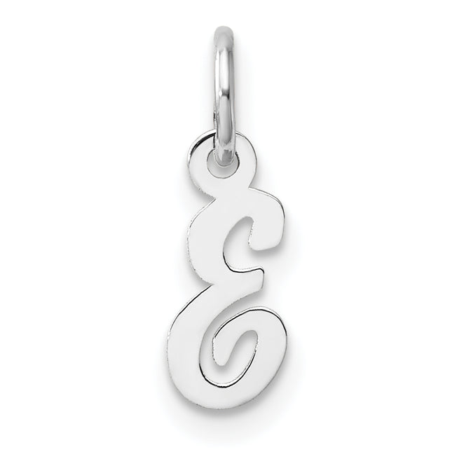 14k White Gold Small Script Letter Initial Charm (Petite)