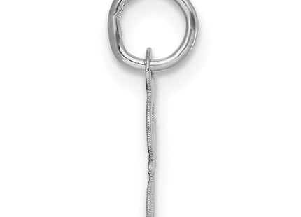 14k White Gold Small Script Letter F Initial Charm (Style YC1527F)