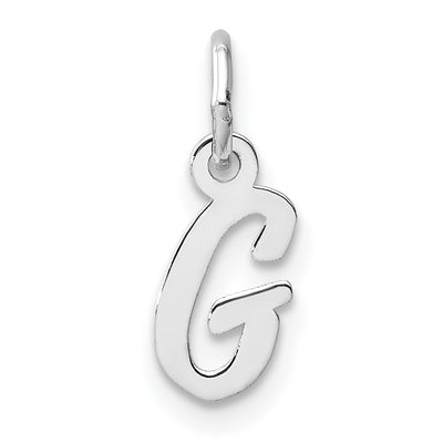 14K White Gold Small Script Letter Initial Charm (Petite)