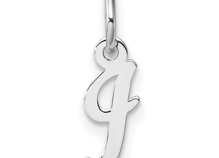 14k White Gold Small Script Letter Initial Charm