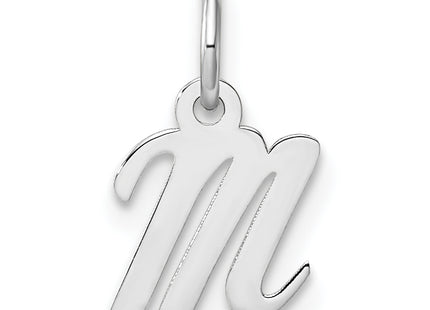 14k White Gold Small Script Letter Initial Charm