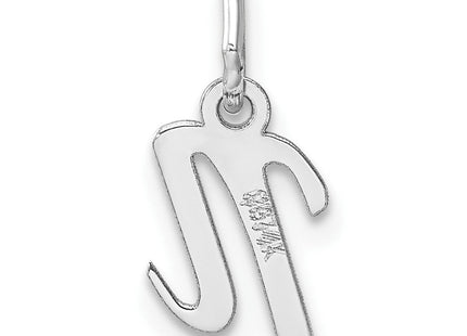 14k White Gold Small Script Letter N Initial Charm (Style YC1527N)