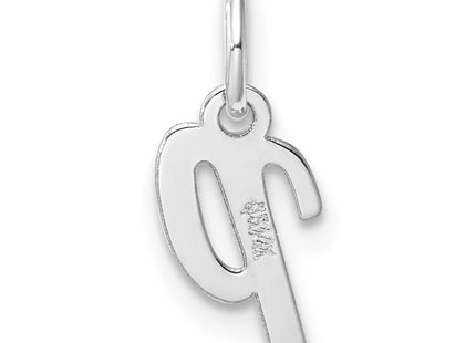 14k White Gold Small Script Letter P Initial Charm (Style YC1527P)