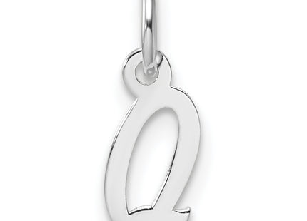 14k White Gold Small Script Letter Initial Charm