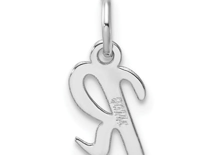 14k White Gold Small Script Letter R Initial Charm (Style YC1527R)