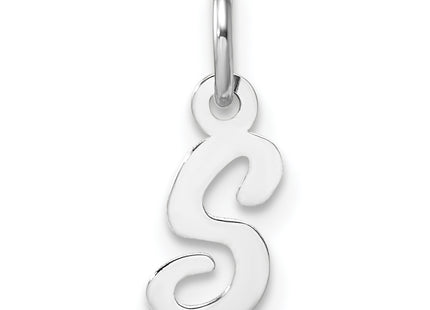 14k White Gold Small Script Letter Initial Charm
