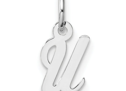 14k White Gold Small Script Letter Initial Charm