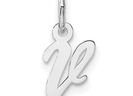 14k White Gold Small Script Letter Initial Charm