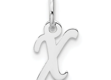 14k White Gold Small Script Letter Initial Charm