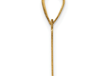 14k Polished Etched Letter E Initial Pendant (Style YC1539E)