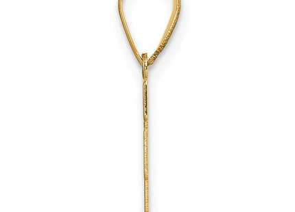 14k Polished Etched Letter F Initial Pendant (Style YC1539F)