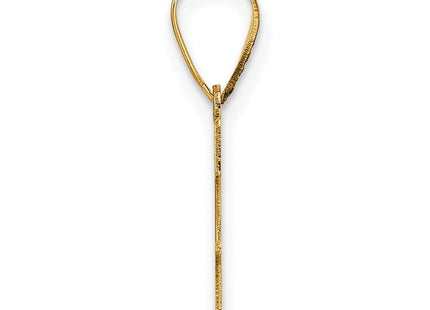 14k Polished Etched Letter G Initial Pendant (Style YC1539G)