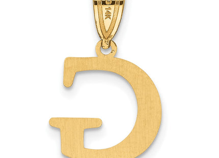 14k Polished Etched Letter G Initial Pendant (Style YC1539G)