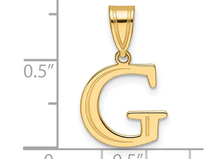 14k Polished Etched Letter G Initial Pendant (Style YC1539G)