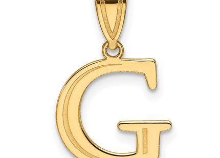 14k Polished Etched Letter G Initial Pendant (Style YC1539G)
