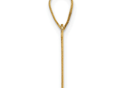 14k Polished Etched Letter H Initial Pendant (Style YC1539H)