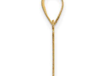 14k Polished Etched Letter I Initial Pendant (Style YC1539I)