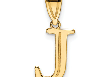 14k Polished Etched Letter Initial Pendant (Small)
