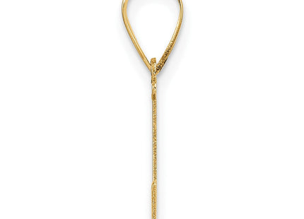 14k Polished Etched Letter L Initial Pendant (Style YC1539L)