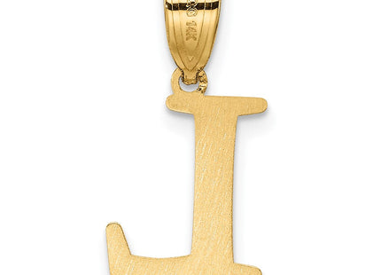 14k Polished Etched Letter L Initial Pendant (Style YC1539L)
