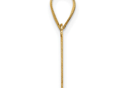 14k Polished Etched Letter M Initial Pendant (Style YC1539M)