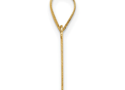14k Polished Etched Letter N Initial Pendant (Style YC1539N)