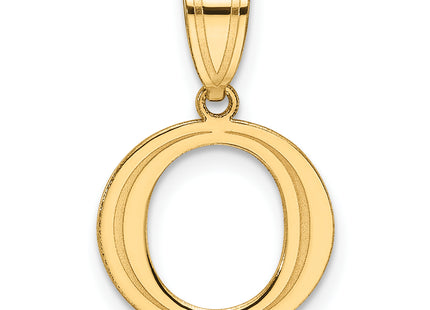 14k Polished Etched Letter Initial Pendant (Small)