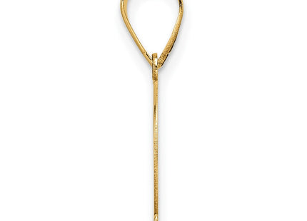 14k Polished Etched Letter Q Initial Pendant (Style YC1539Q)