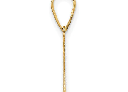 14k Polished Etched Letter R Initial Pendant (Style YC1539R)
