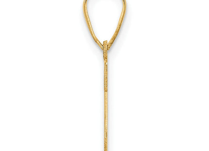 14k Polished Etched Letter S Initial Pendant (Style YC1539S)
