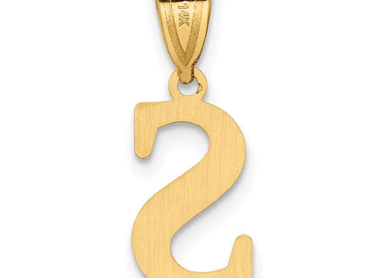 14k Polished Etched Letter S Initial Pendant (Style YC1539S)