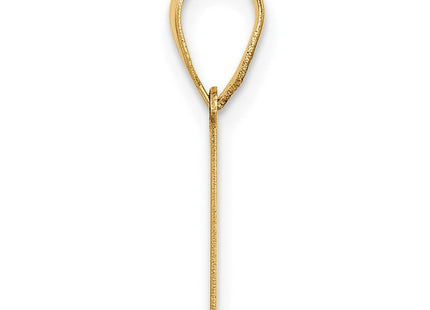 14k Polished Etched Letter V Initial Pendant (Style YC1539V)