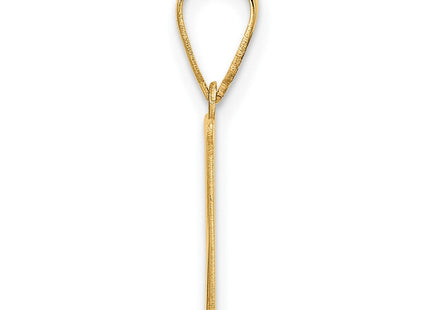 14k Polished Etched Letter W Initial Pendant (Style YC1539W)