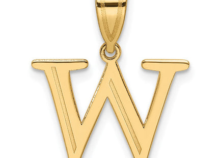 14k Polished Etched Letter W Initial Pendant (Style YC1539W)