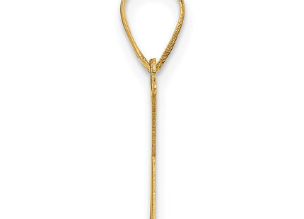 14k Polished Etched Letter X Initial Pendant (Style YC1539X)