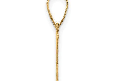14k Polished Etched Letter Y Initial Pendant (Style YC1539Y)