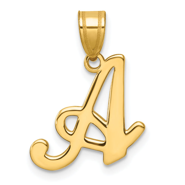 14K Script Letter Initial Pendant